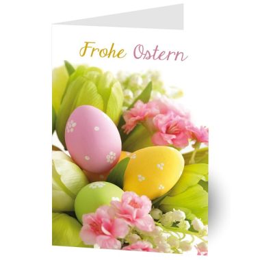 Grußkarte "Frohe Ostern" Ostereier