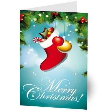 Grußkarte "Frohe Weihnachten-Stiefel"